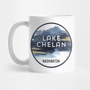 Lake Chelan Washington Watercolor Design Hiking Camping Souvenir Mug
